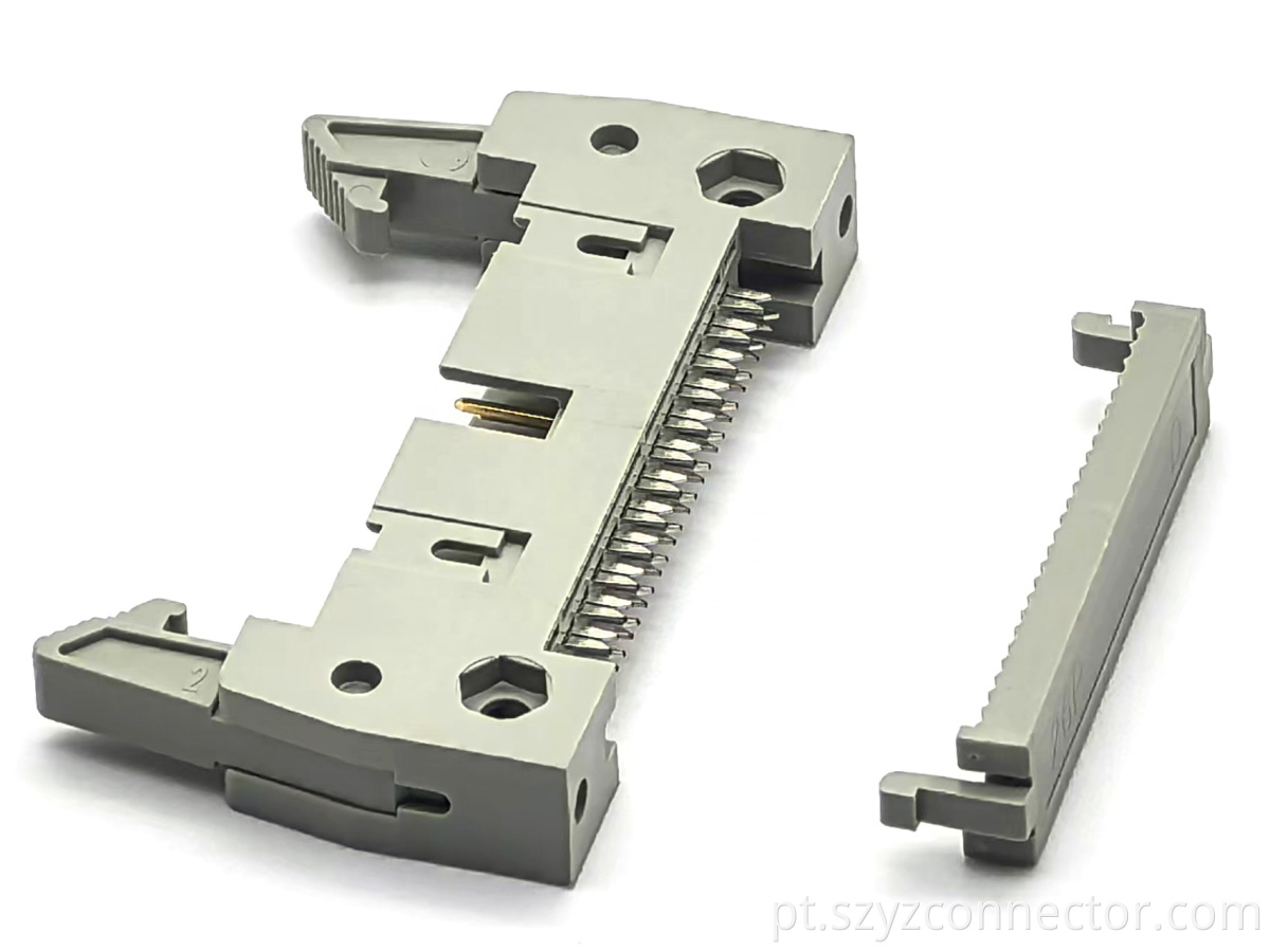 Conector de cabeçote ejetor tipo IDC de passo de 2,54 mm 2 peças 2 * 13P cinza 2.54mm Pitch IDC Type Ejector header Connector 2Pieces 2*13P Grey